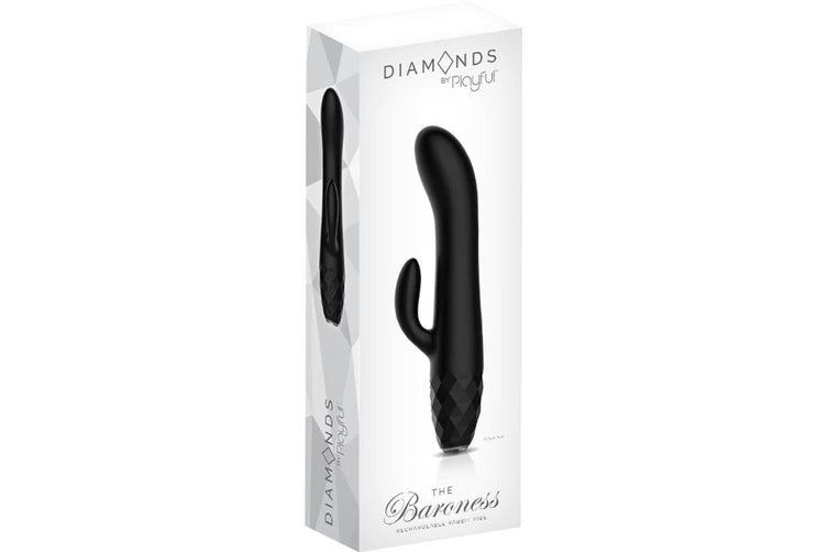 Playful Diamonds The Baroness - Rechargeable Rabbit Vibe Black - ClubX